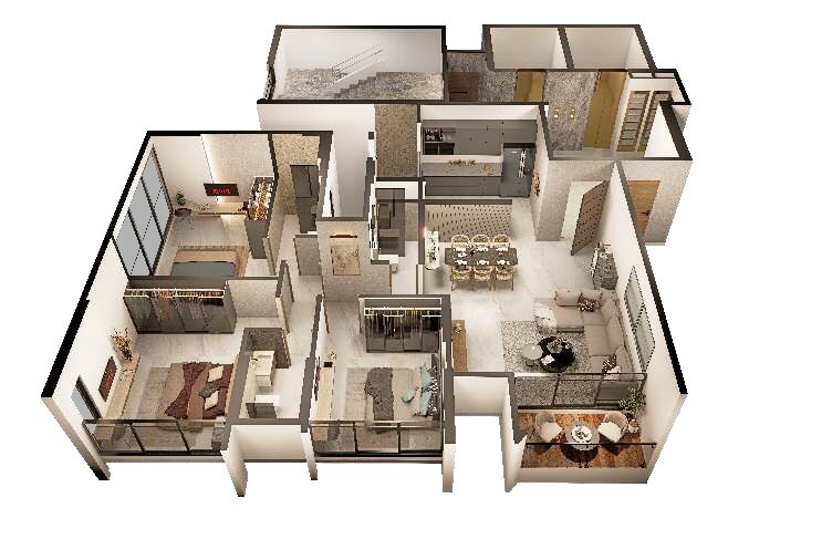 3 BHK 875 Sq. Ft. Apartment