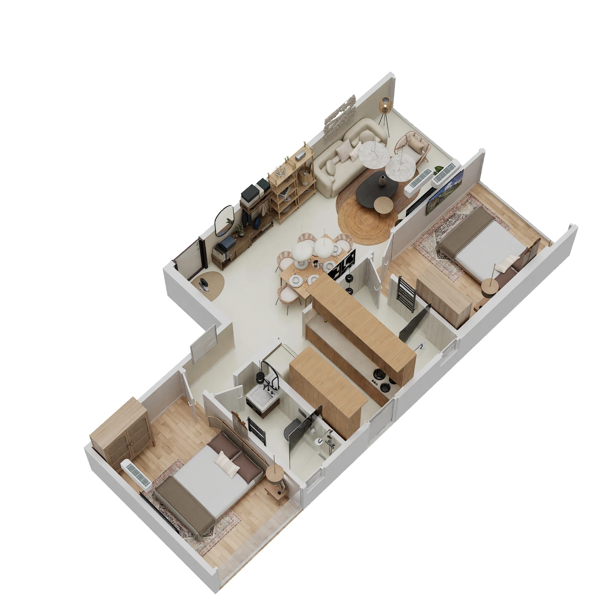 Floor plan of 2 BHK 624 Sq. Ft. Apartment in DGS Sheetal Hira, Mumbai