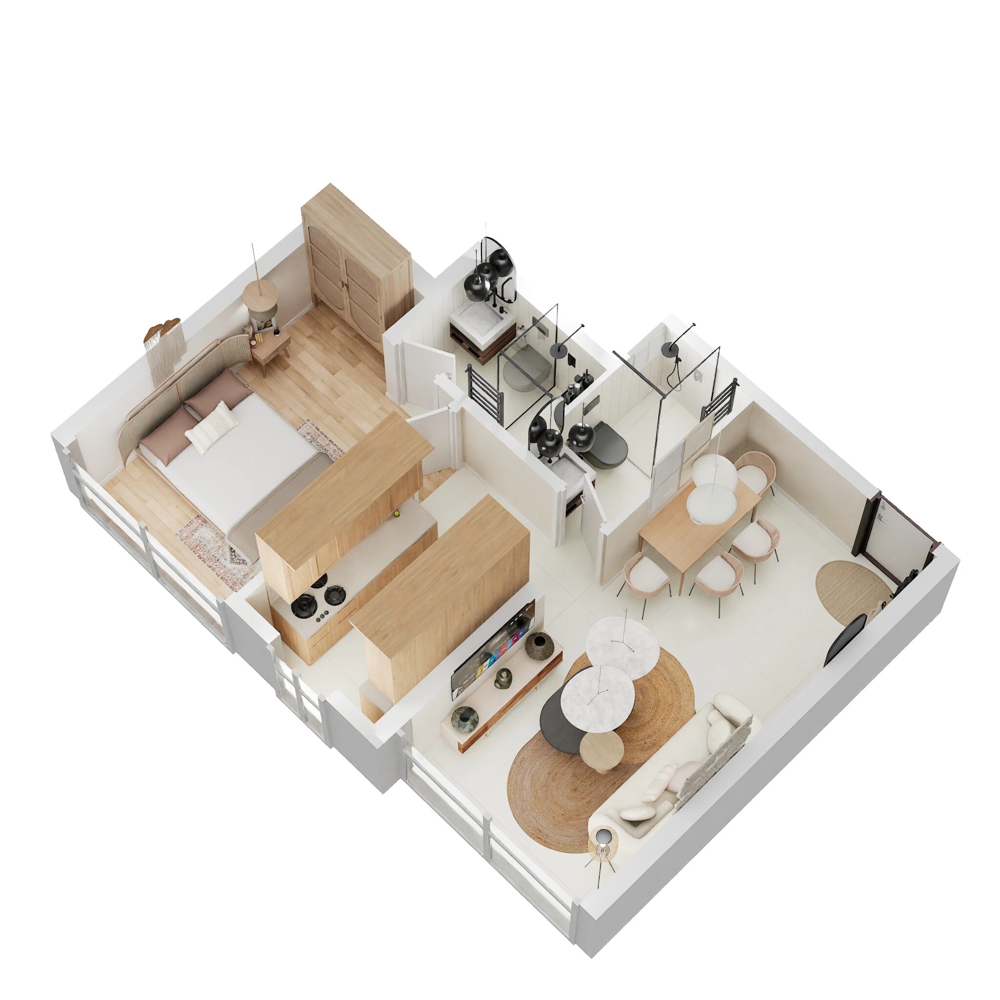 Floor plan of 1 BHK 410 Sq. Ft. Apartment in DGS Sheetal Kiara, Mumbai
