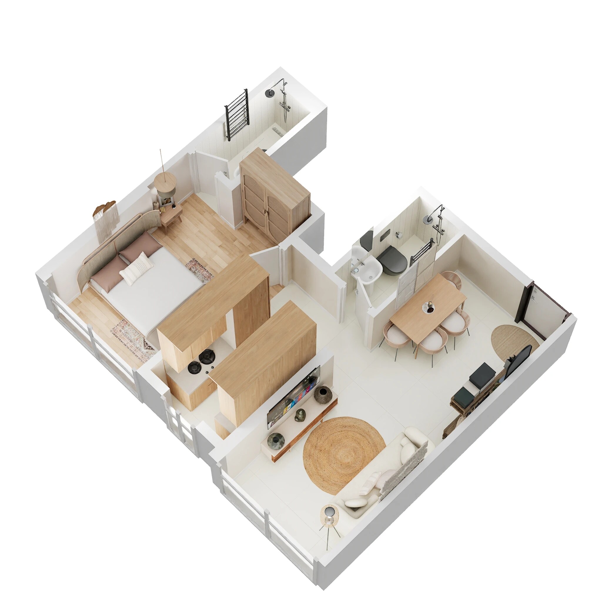 Floor plan of 1 BHK 417 Sq. Ft. Apartment in DGS Sheetal Kiara, Mumbai