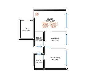 1 BHK 375 Sq. Ft. Apartment in DGS Sheetal Shashank