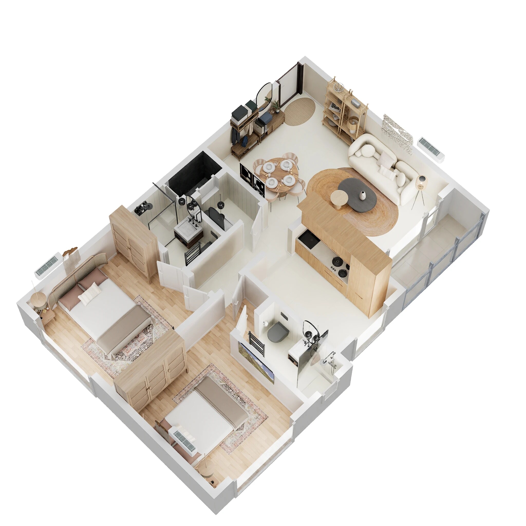 Floor plan of 2 BHK 665 Sq. Ft. Apartment in DGS Sheetal Shashank, Mumbai