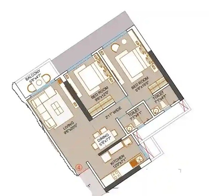 Other, dgs-sheetal-sky 2 Bedroom 741 Sq.Ft. Apartment In Andheri West Mumbai 9580369