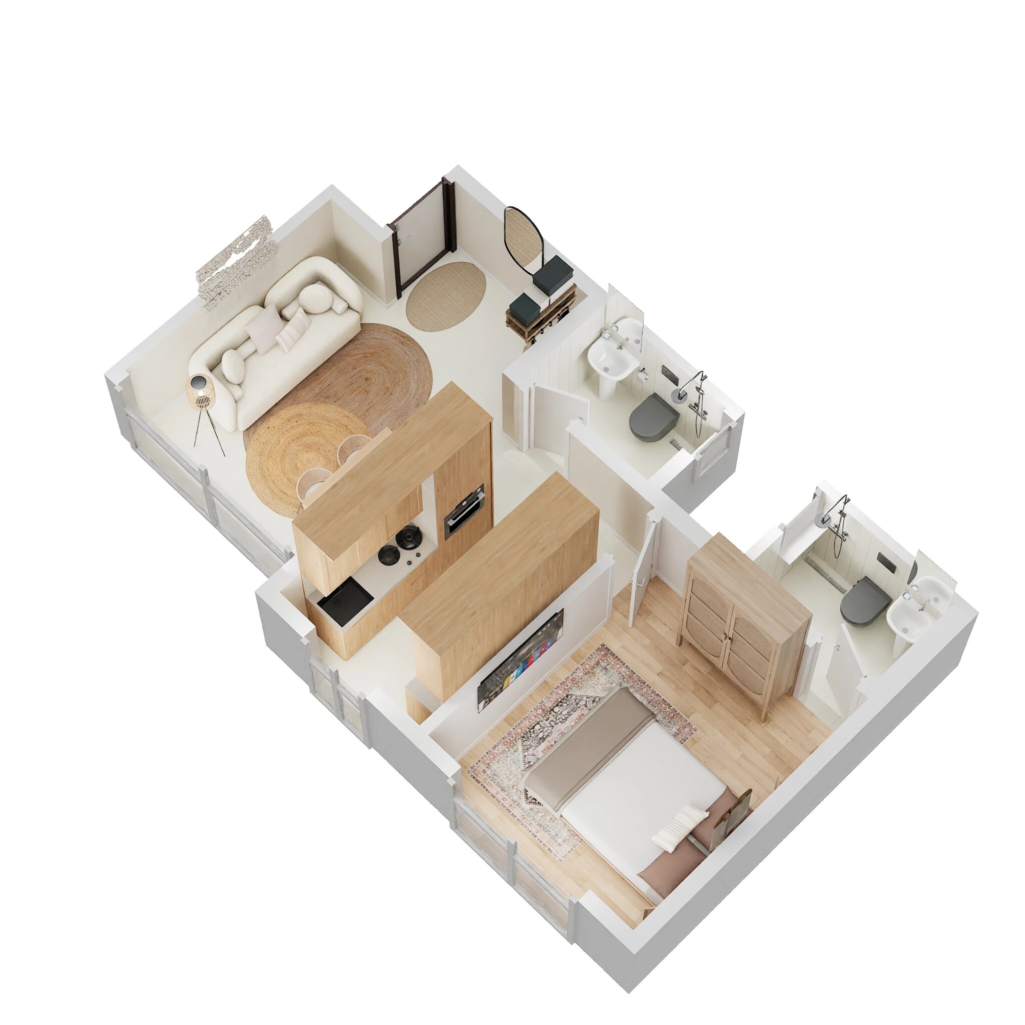 Floor plan of 1 BHK 340 Sq. Ft. Apartment in DGS Sheetal Tapovan, Mumbai