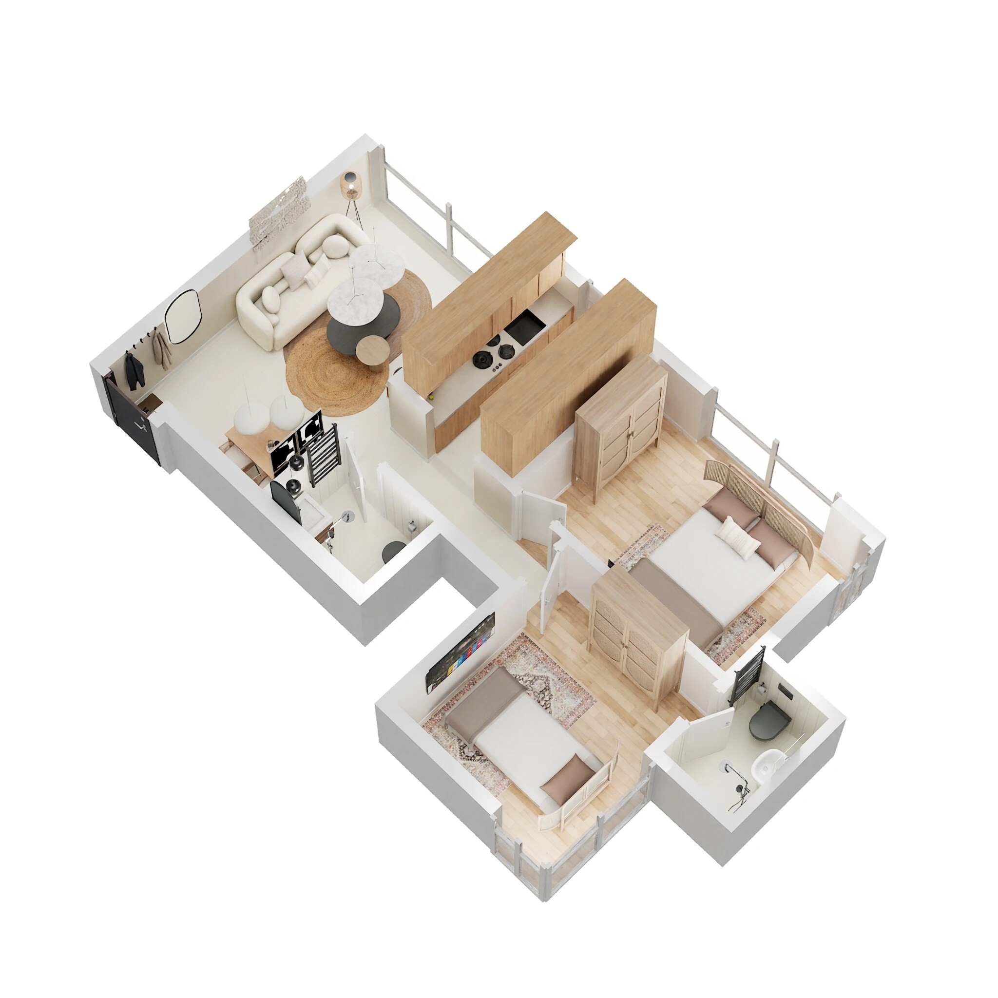 Floor plan of 2 BHK 580 Sq. Ft. Apartment in DGS Sheetal Tapovan, Mumbai