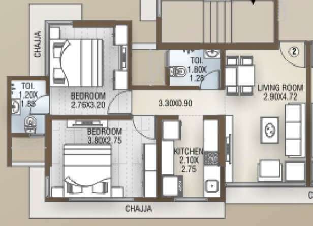 dgs sheetal tapovan apartment 2bhk 580sqft 1