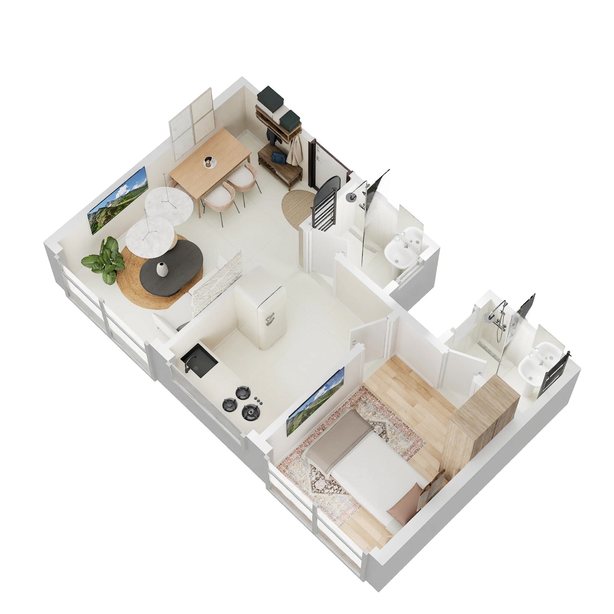 Floor plan of 1 BHK 312 Sq. Ft. Apartment in DGS Sheetal Uptown, Mumbai