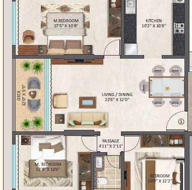 dh aagman residency apartment 3 bhk 1055sqft 20230931190927
