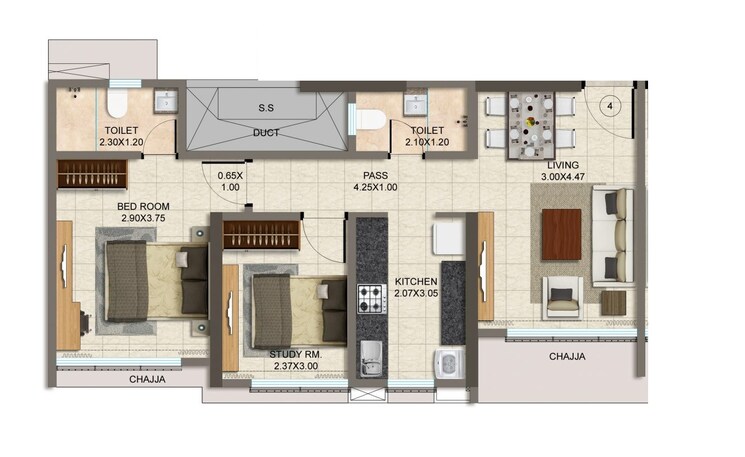 Other, dharti-presidio 2 Bedroom 555 Sq.Ft. Apartment In Malad West Mumbai 8984535