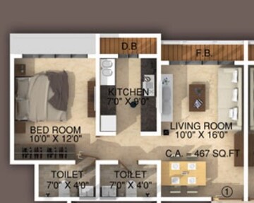  1 BHK Apartment at Dharti Pressidio, Kandivali West – for Sale