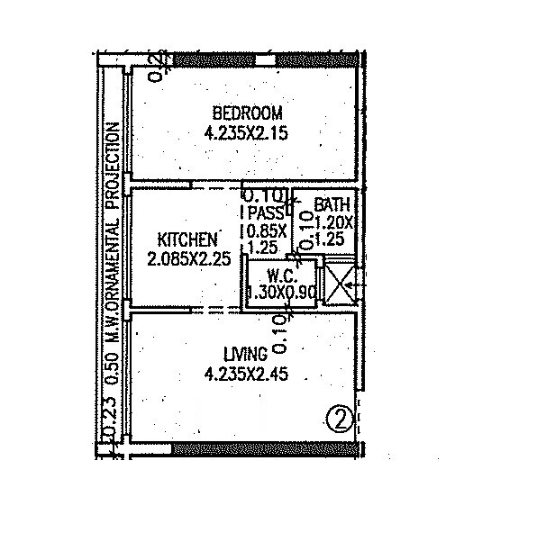 Floor plan of 1 BHK Apartment - 318 sq. ft. in Dignity Divine, Mumbai