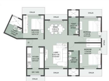  3 BHK Apartment at Divine Aspen Garden, Goregaon East – for Sale