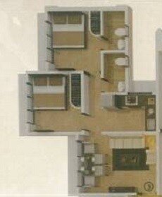 Floor plan of 2 BHK 779 Sq. Ft. Apartment in Divisha Sanskriti Signature, Mumbai