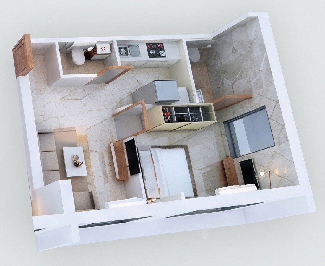 1 BHK 360 Sq. Ft. Apartment