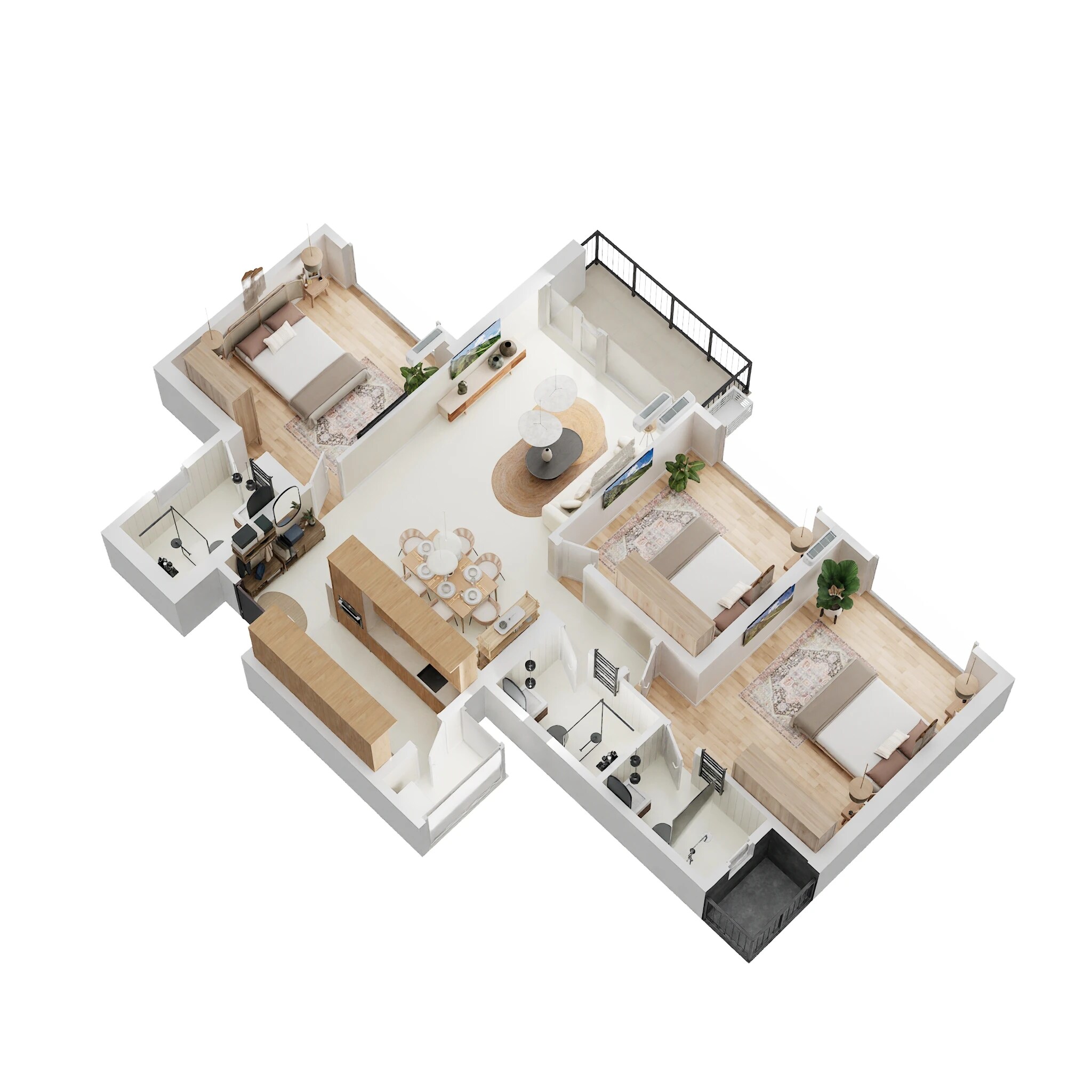 3 BHK 1125 Sq. Ft. Apartment