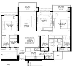 3 BHK 1126 Sq. Ft. Apartment in DLF The Westpark
