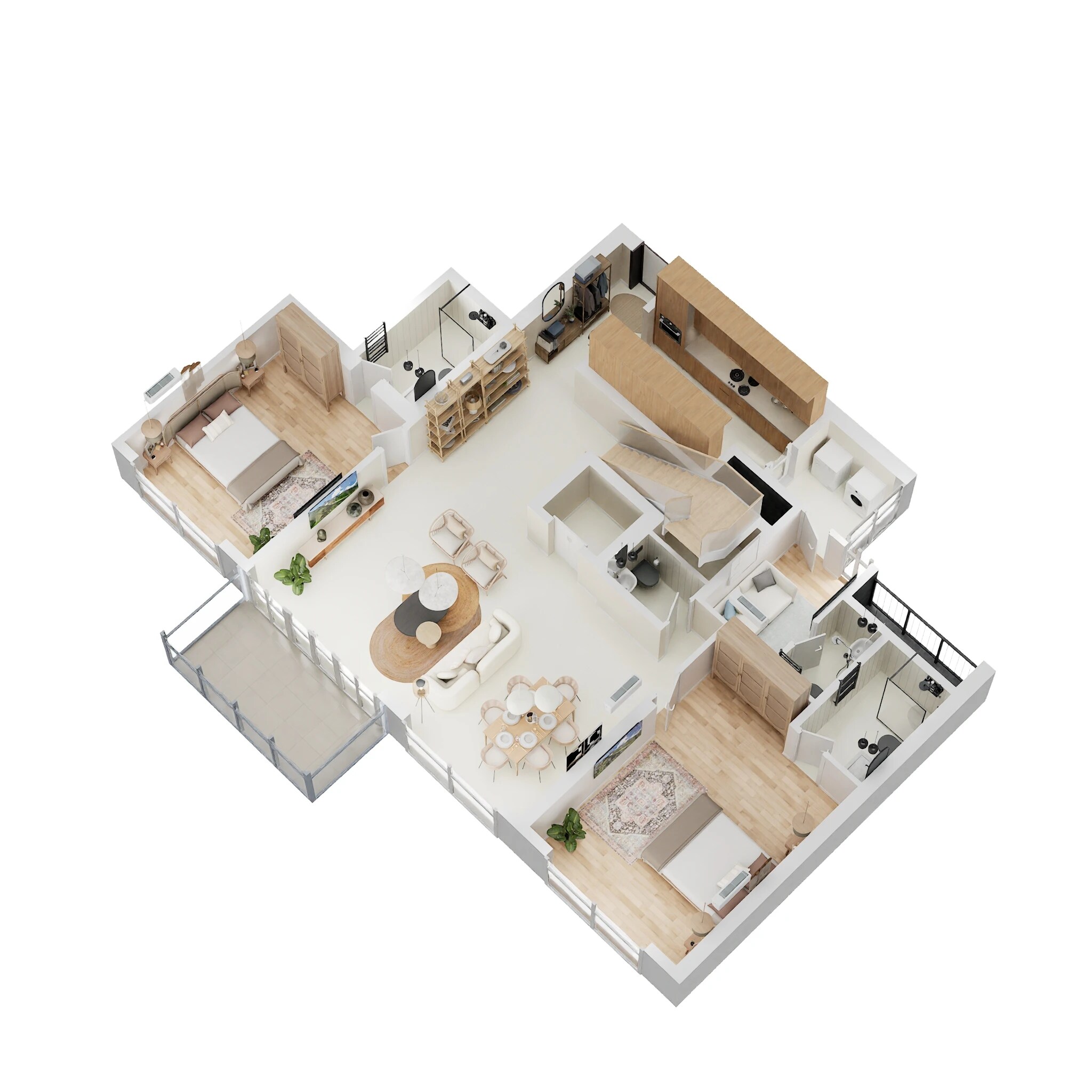 Floor plan of 4 BHK 2239 Sq. Ft. Penthouse in DLF The Westpark, Mumbai