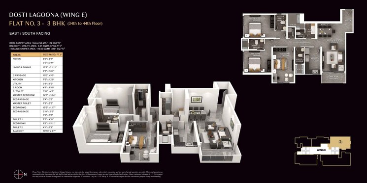 Other, dosti-eastern-bay 3 Bedroom 1200 Sq.Ft. Apartment In Wadala Mumbai 8789368