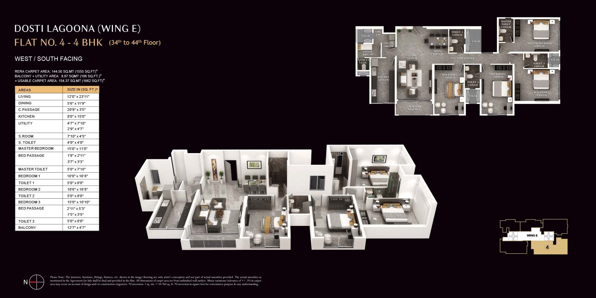 Other, dosti-eastern-bay 4 Bedroom 1575 Sq.Ft. Apartment In Wadala Mumbai 9245822