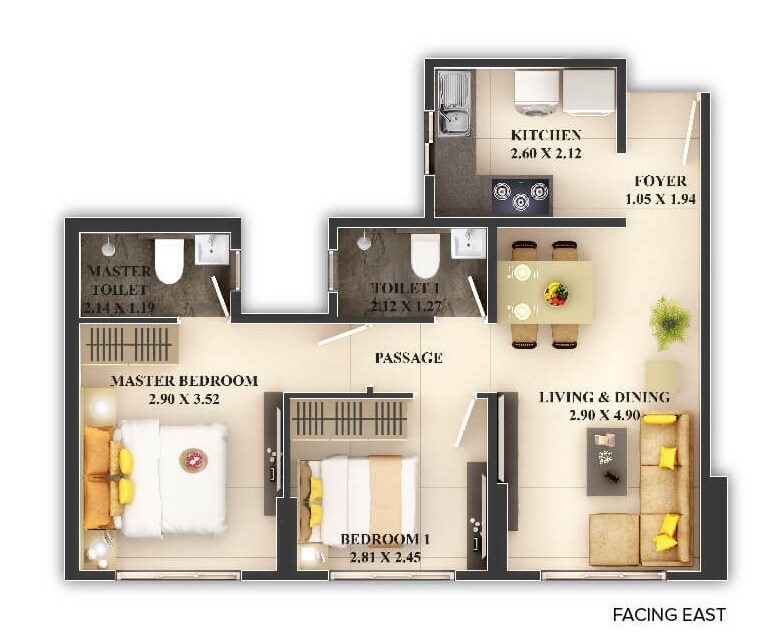 Other, dosti-mezzo-22 2 Bedroom 532 Sq.Ft. Apartment In Sion East Mumbai 6685246