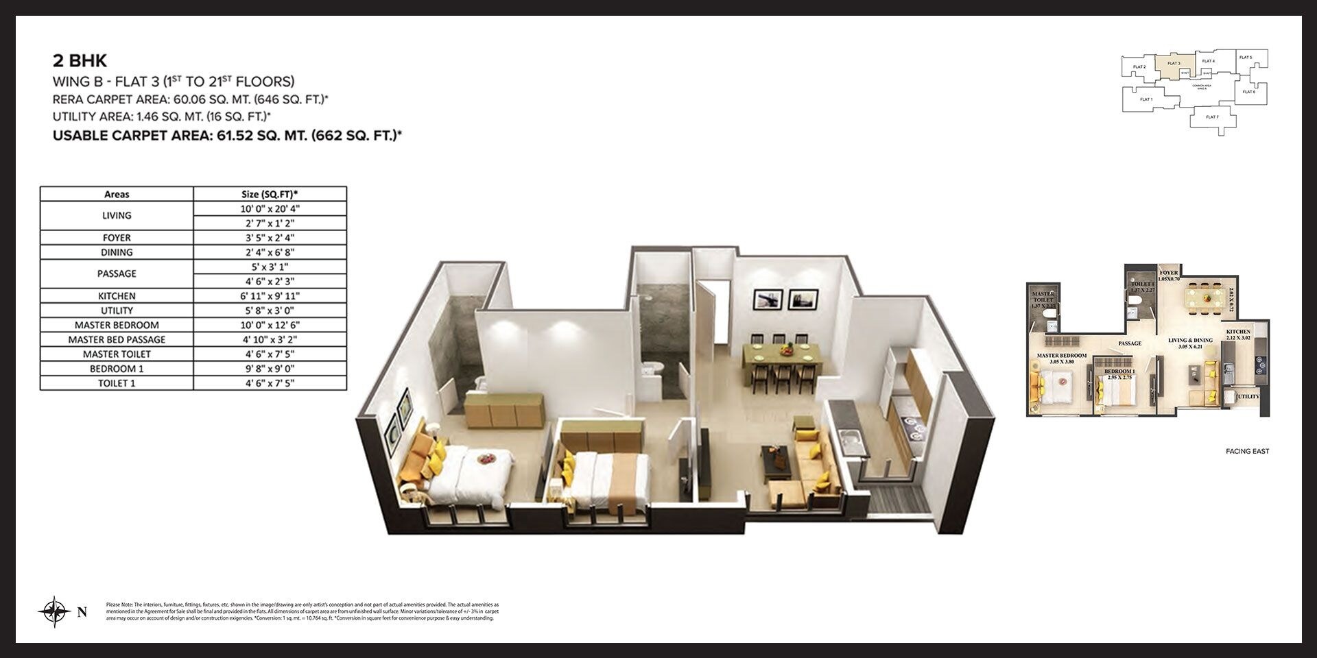 2 BHK 662 Sq. Ft. Apartment