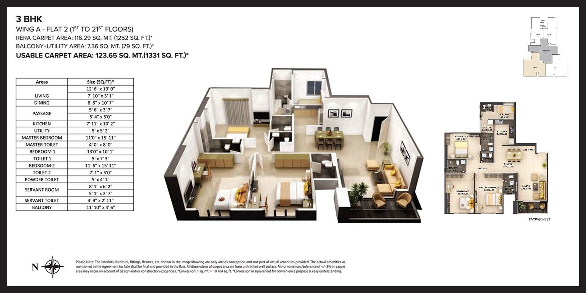 3 BHK 1331 Sq. Ft. Apartment