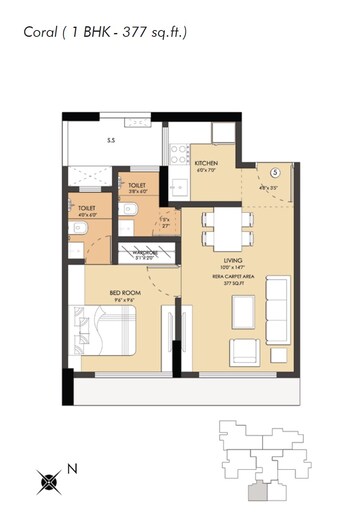  1 BHK Apartment at Dotom Isle, Malad West – for Rent