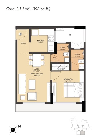  1 BHK Apartment at Dotom Isle, Malad West – for Rent