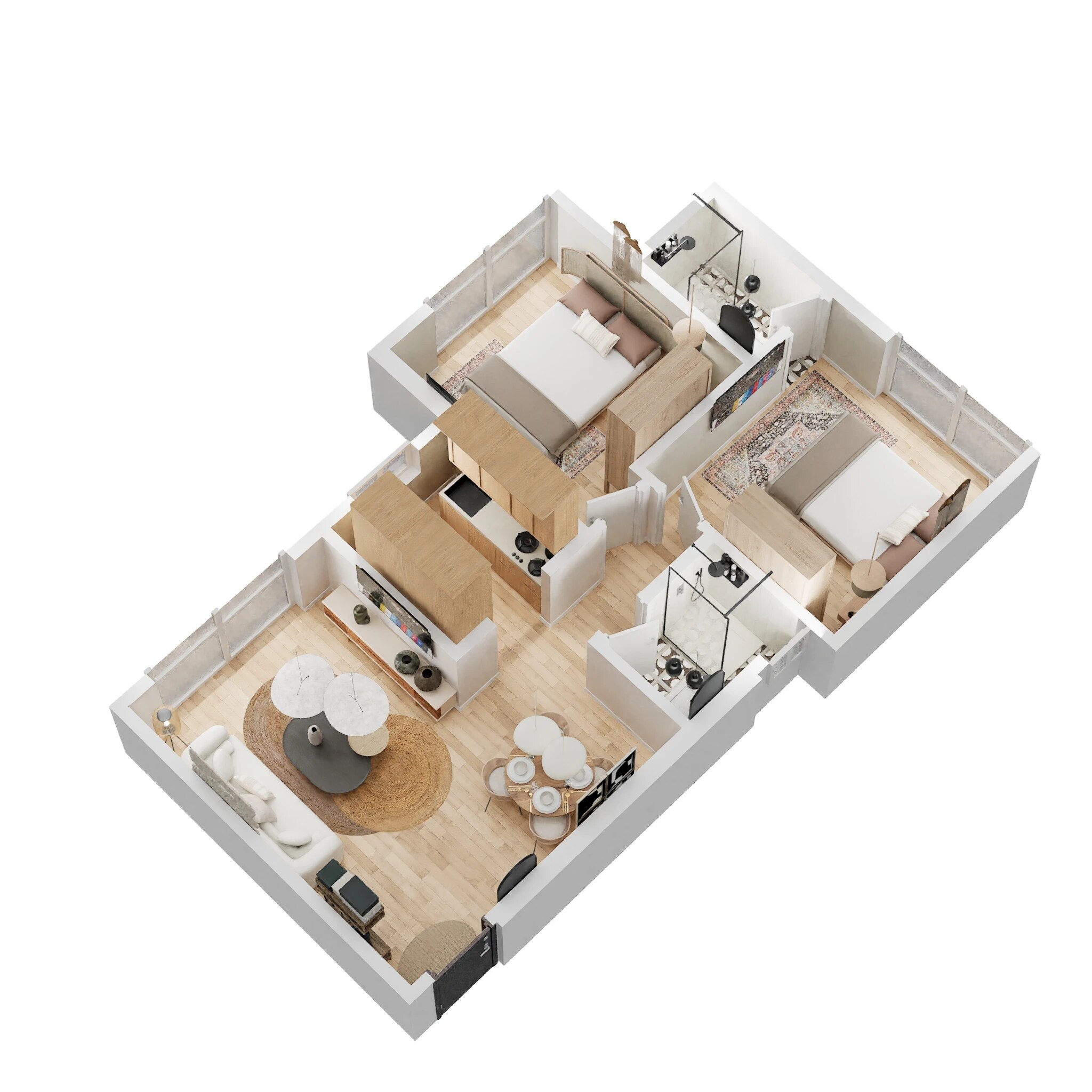 Floor plan of 2 BHK Apartment - 572 sq. ft. in Dotom Isle, Mumbai