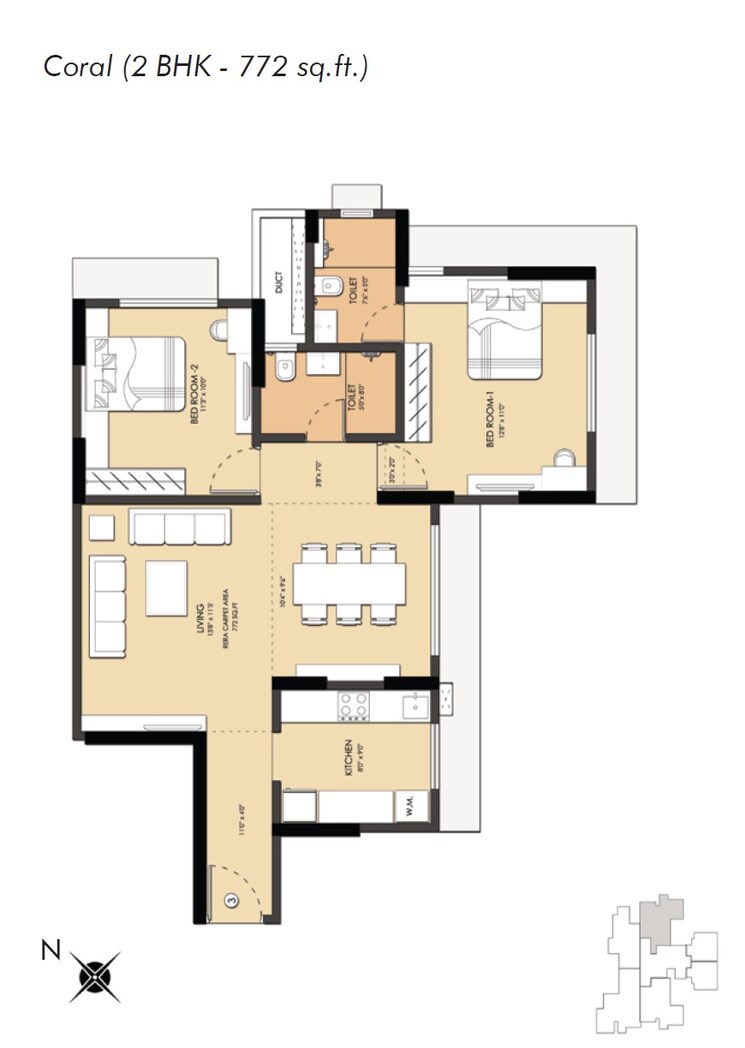 Other, dotom-isle 2 Bedroom 772 Sq.Ft. Apartment In Malad West Mumbai 9098524