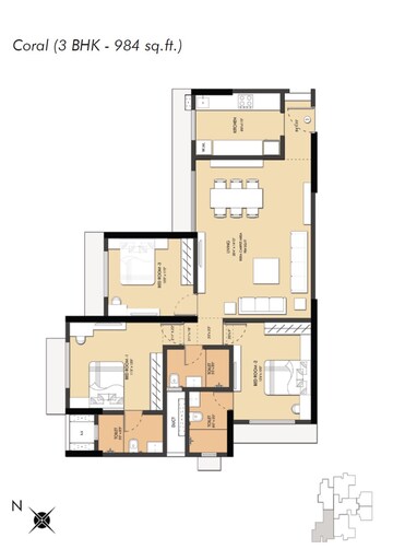  3 BHK Apartment at Dotom Isle, Malad West – for Rent