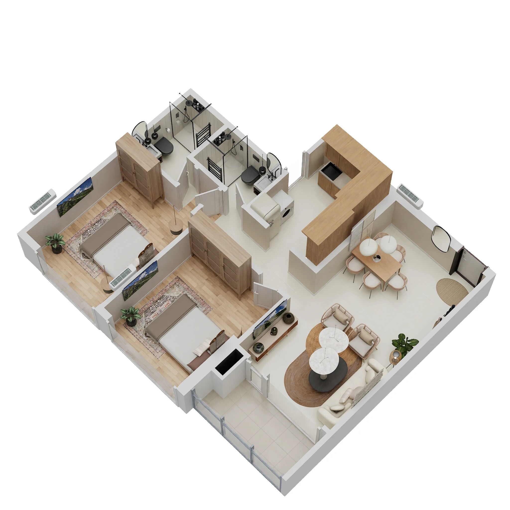 Floor plan of 2 BHK 772 Sq. Ft. Apartment in Dotom Jewel, Mumbai