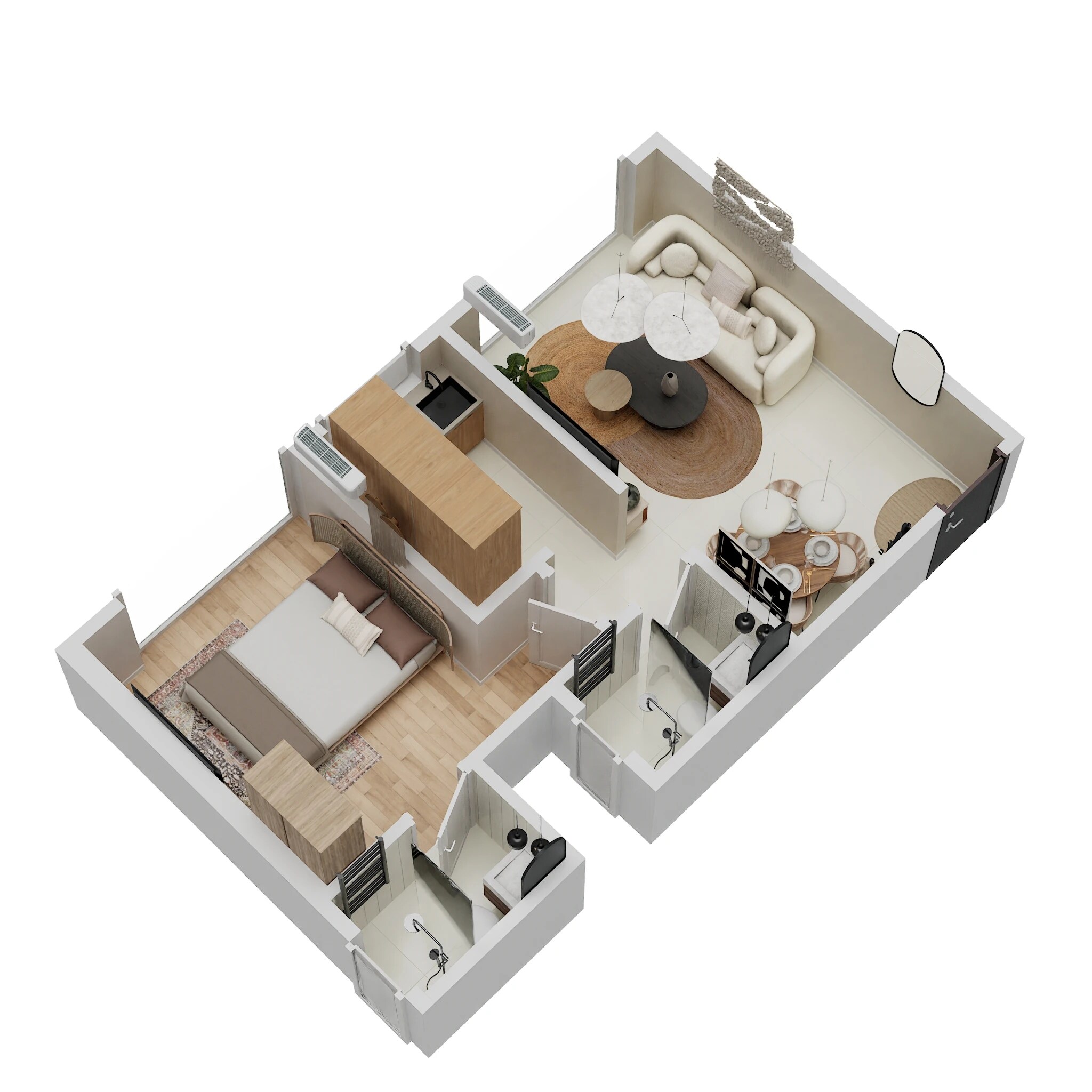 1 BHK 410 Sq. Ft. Apartment