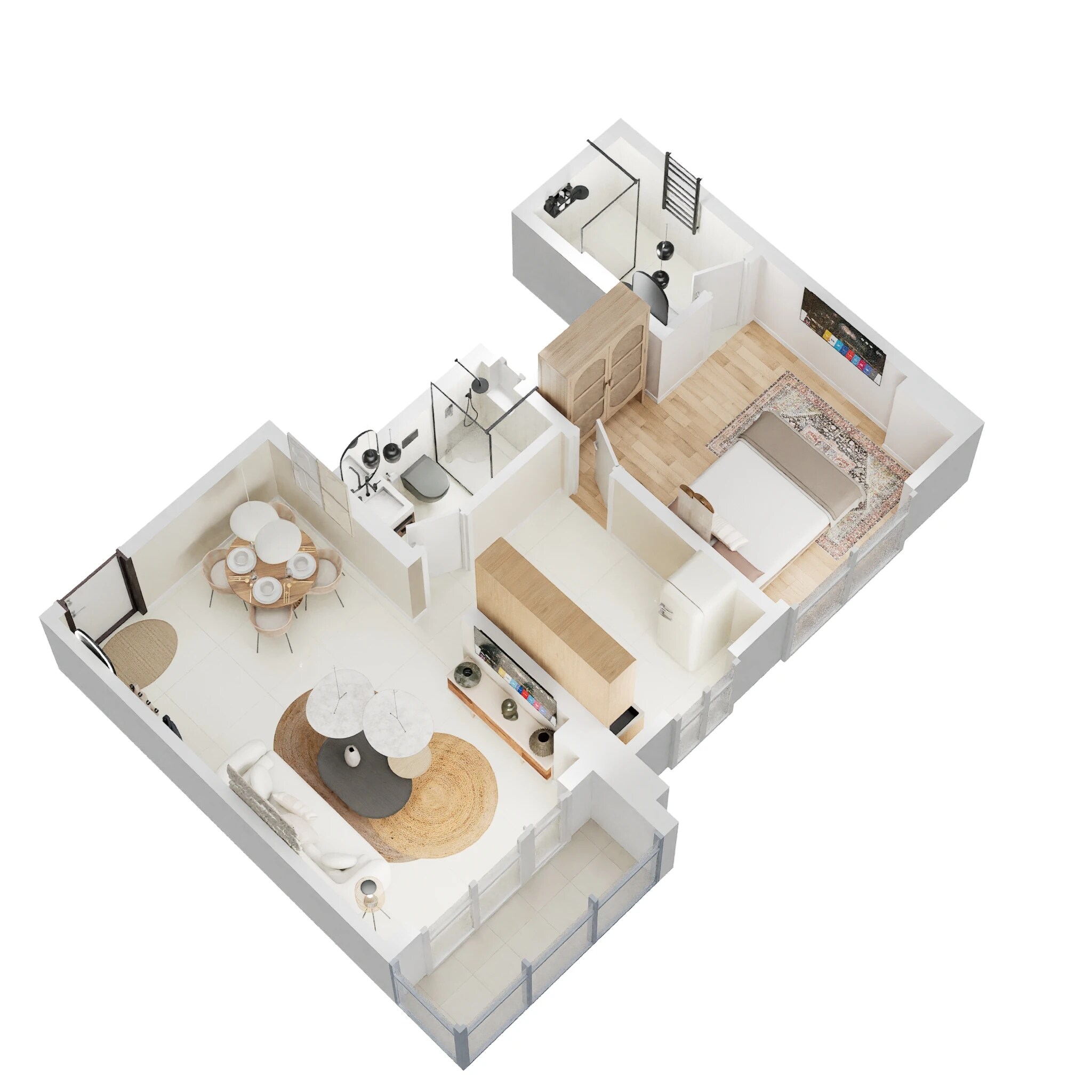 Floor plan of 1 BHK 429 Sq. Ft. Apartment in Dream Aspire, Mumbai
