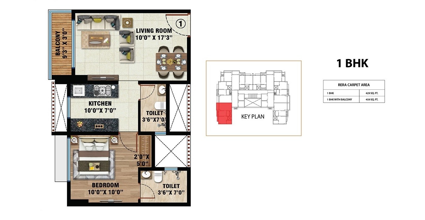 Other, dream-aspire 1 Bedroom 429 Sq.Ft. Apartment In Andheri West Mumbai 9034064