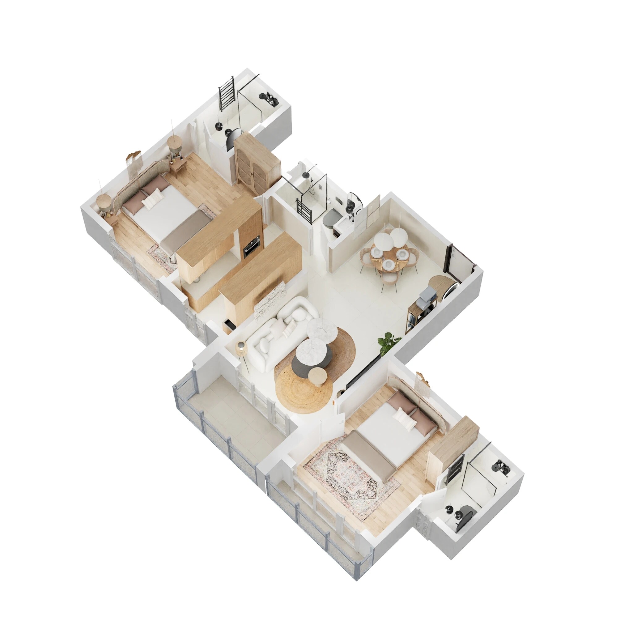 Floor plan of 2 BHK 713 Sq. Ft. Apartment in Dream Aspire, Mumbai