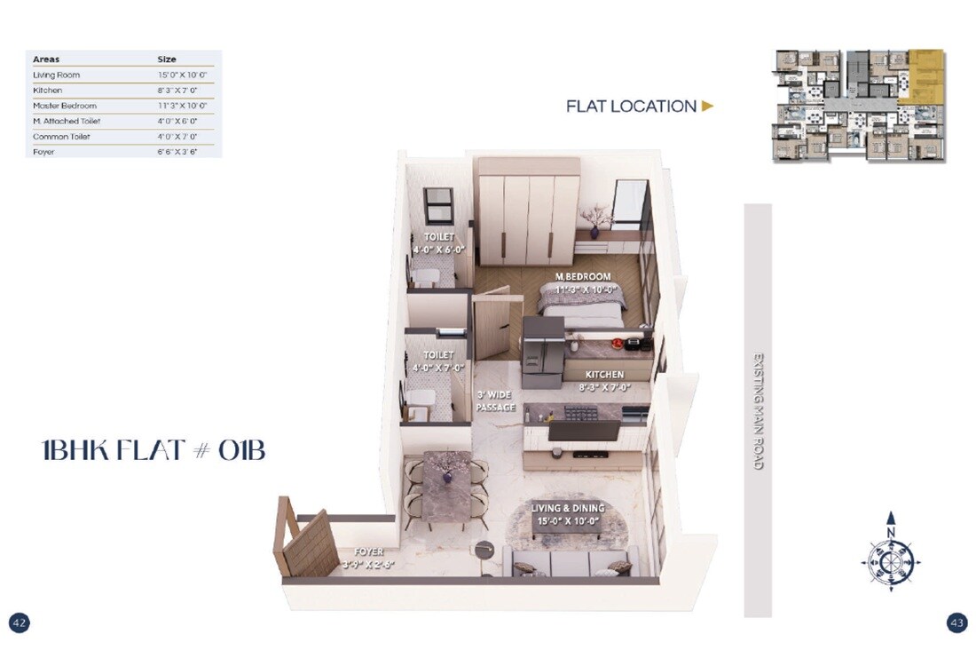 1 BHK 400 Sq. Ft. Apartment