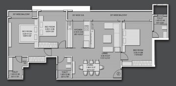  3 BHK Apartment at Dudhawala Proxima Residences, Andheri East – for Rent