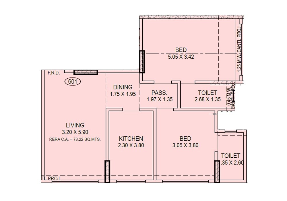 2 BHK 788 Sq. Ft. Apartment