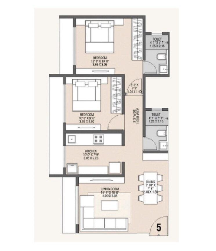 Other, ecohomes-la-grace 2 Bedroom 627 Sq.Ft. Apartment In Marol Mumbai 9374875