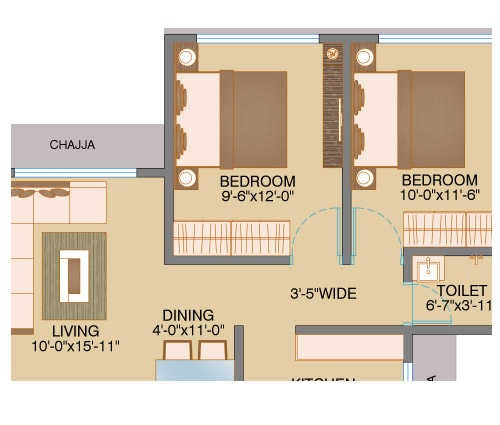 Ecohomes Winds 2 BHK Layout