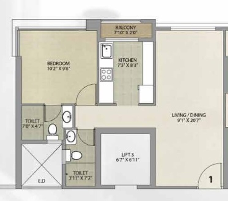 Other, ekdanta-24-karat 1 Bedroom 472 Sq.Ft. Apartment In Kurla East Mumbai 9372271