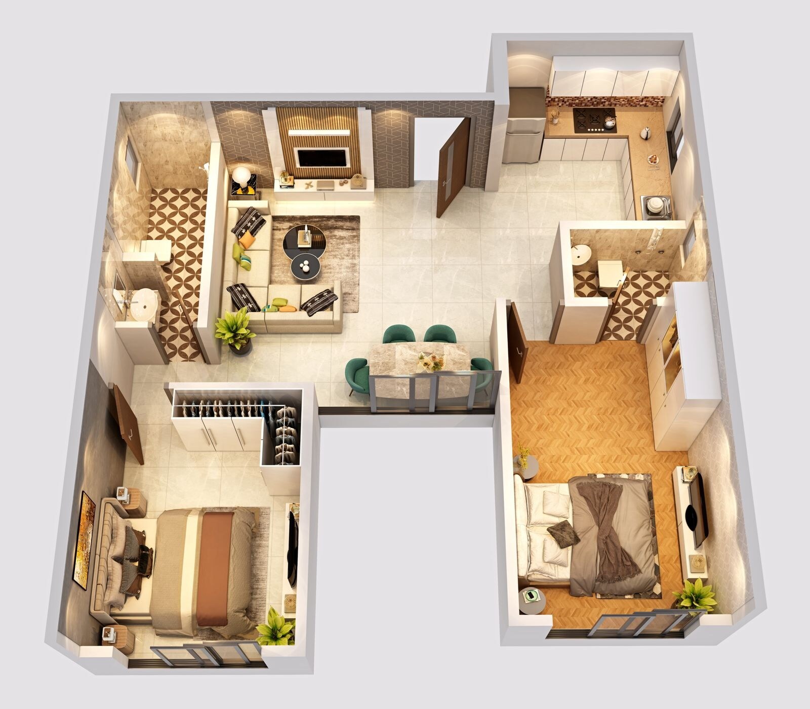2 BHK 771 Sq. Ft. Apartment
