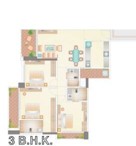 3 BHK 1650 Sq. Ft. Apartment