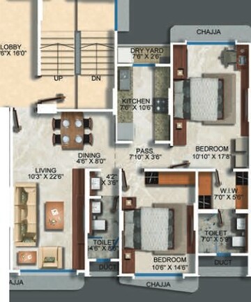  2 BHK Apartment at Ekta Trinity, Navin Nagar – for Rent