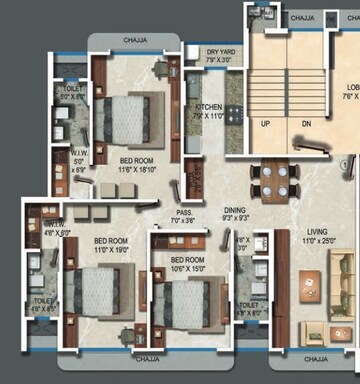  3 BHK Apartment at Ekta Trinity, Santacruz West – for Rent