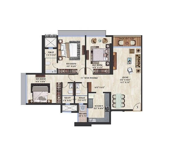 Other, ekta-westbay 3 Bedroom 1175 Sq.Ft. Apartment In Bandra West Mumbai 7171443