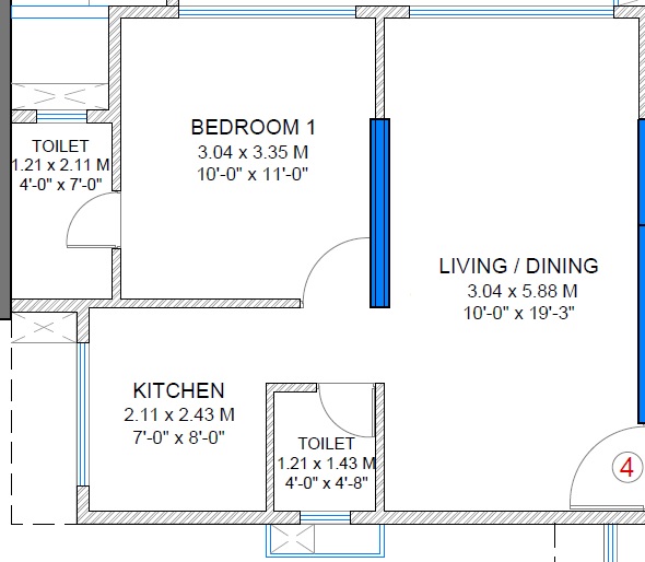 1 BHK 429 Sq. Ft. Apartment in Elite The Crown