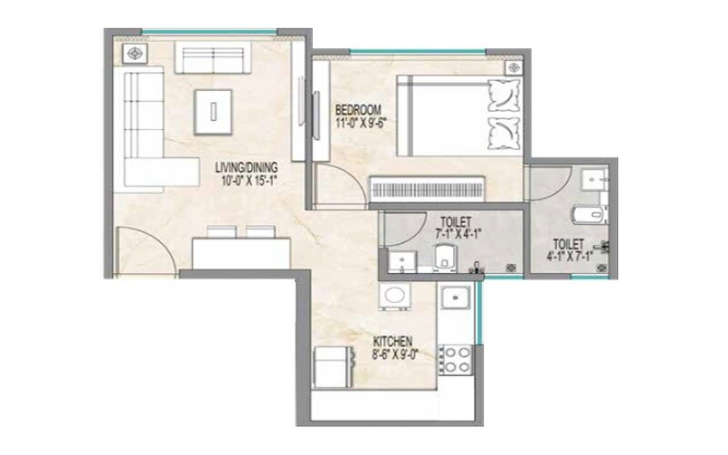 1 BHK 426 Sq. Ft. Apartment
