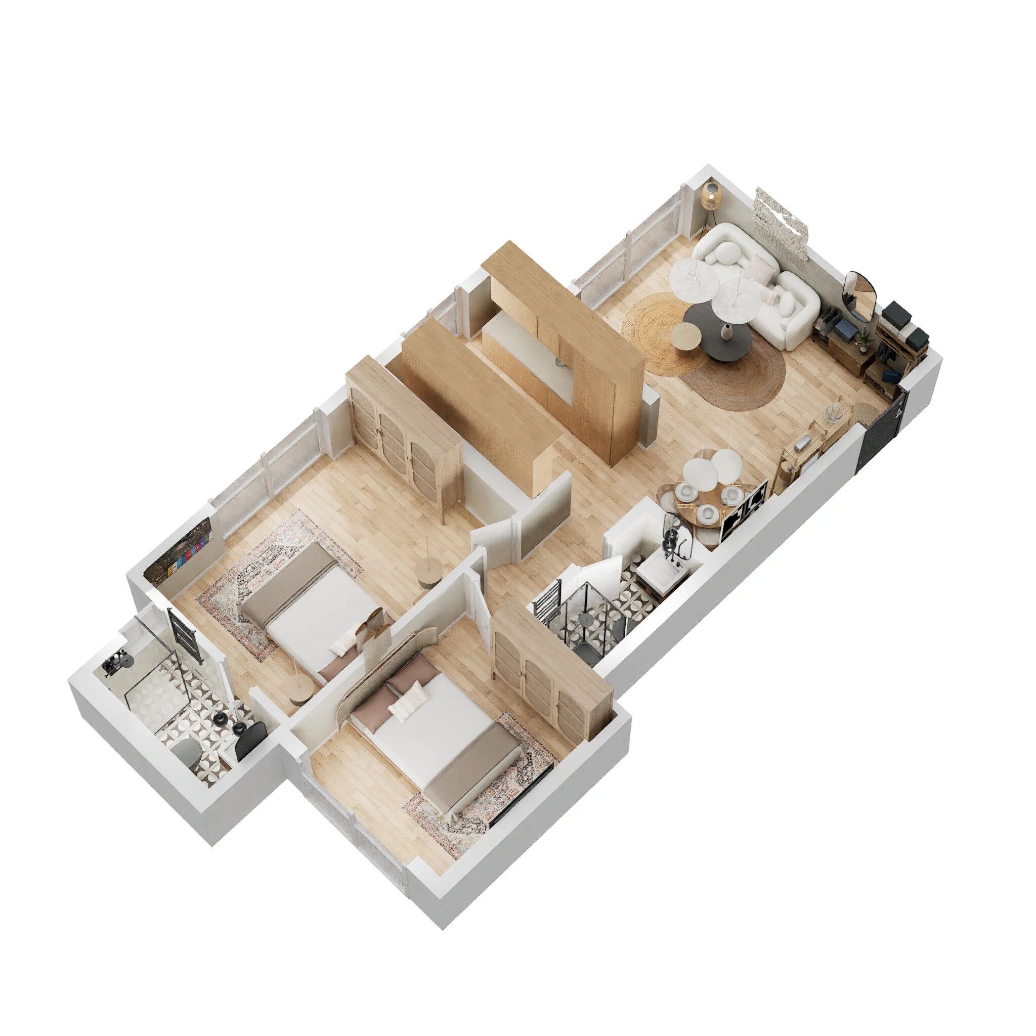 Floor plan of 2 BHK 659 Sq. Ft. Apartment in Empire Towers, Mumbai